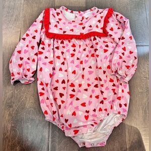 Stitchy Fish Pink Heart Patterned One Piece